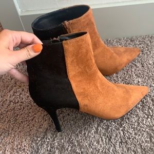 CUTEST suede booties. Black and brown like NEW.